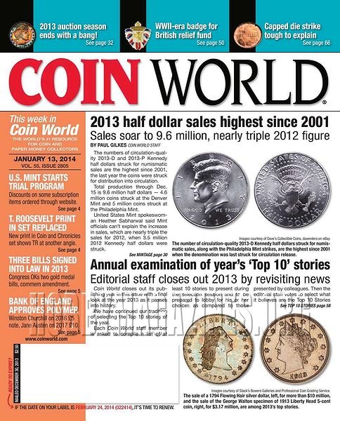 Coin World - 13 January 2014