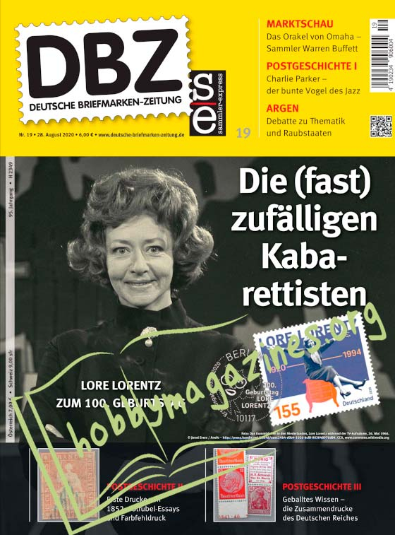 Deutsche Briefmarken-Zeitung 19 - 28 August 2020